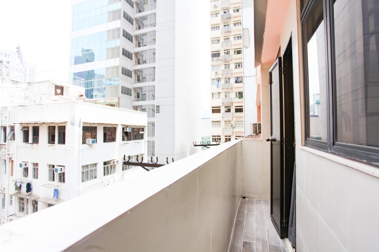 Balcony of Hong Kong serviced apartment in Tin Hau