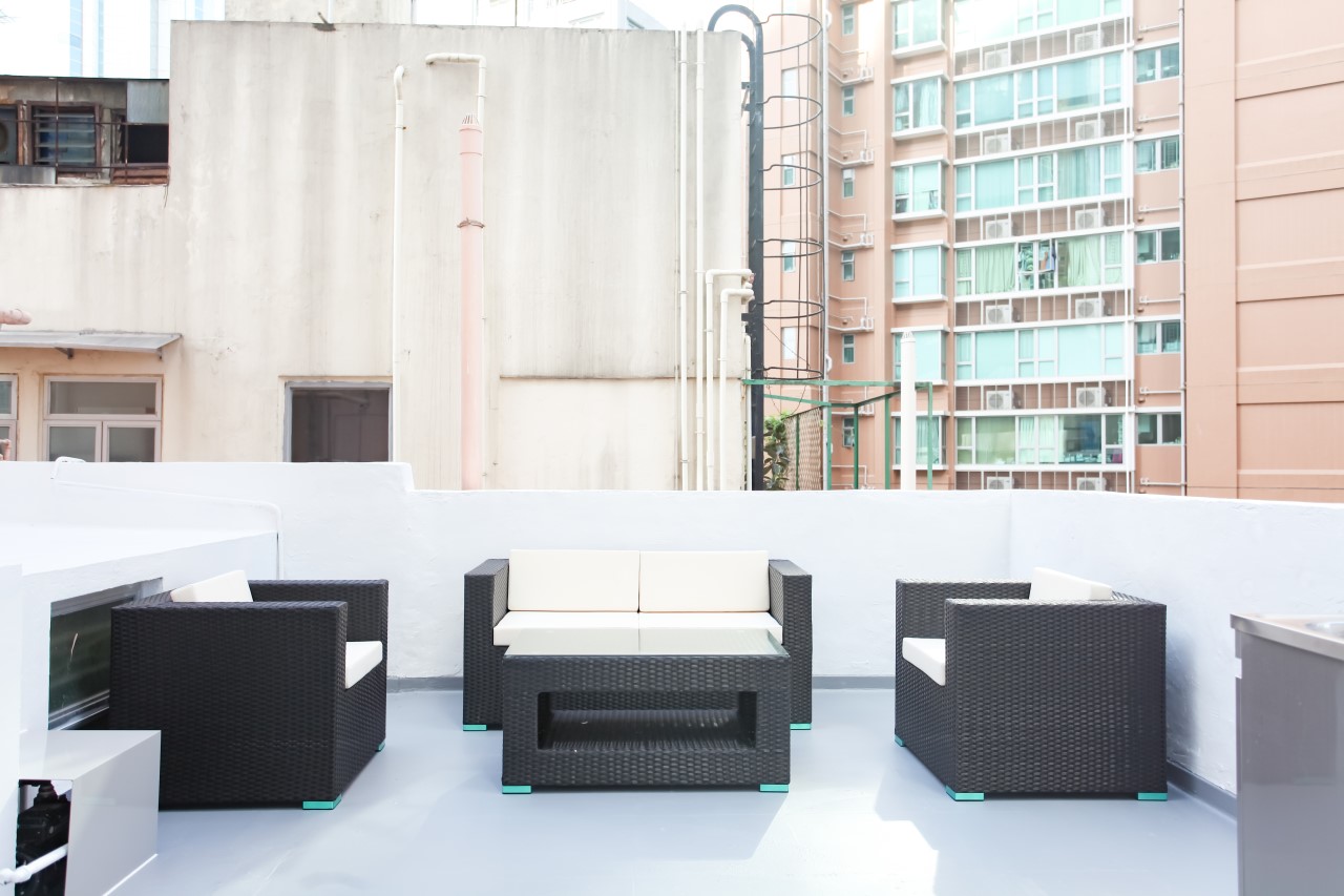 Rooftop of Hong Kong serviced apartment in Tin Hau