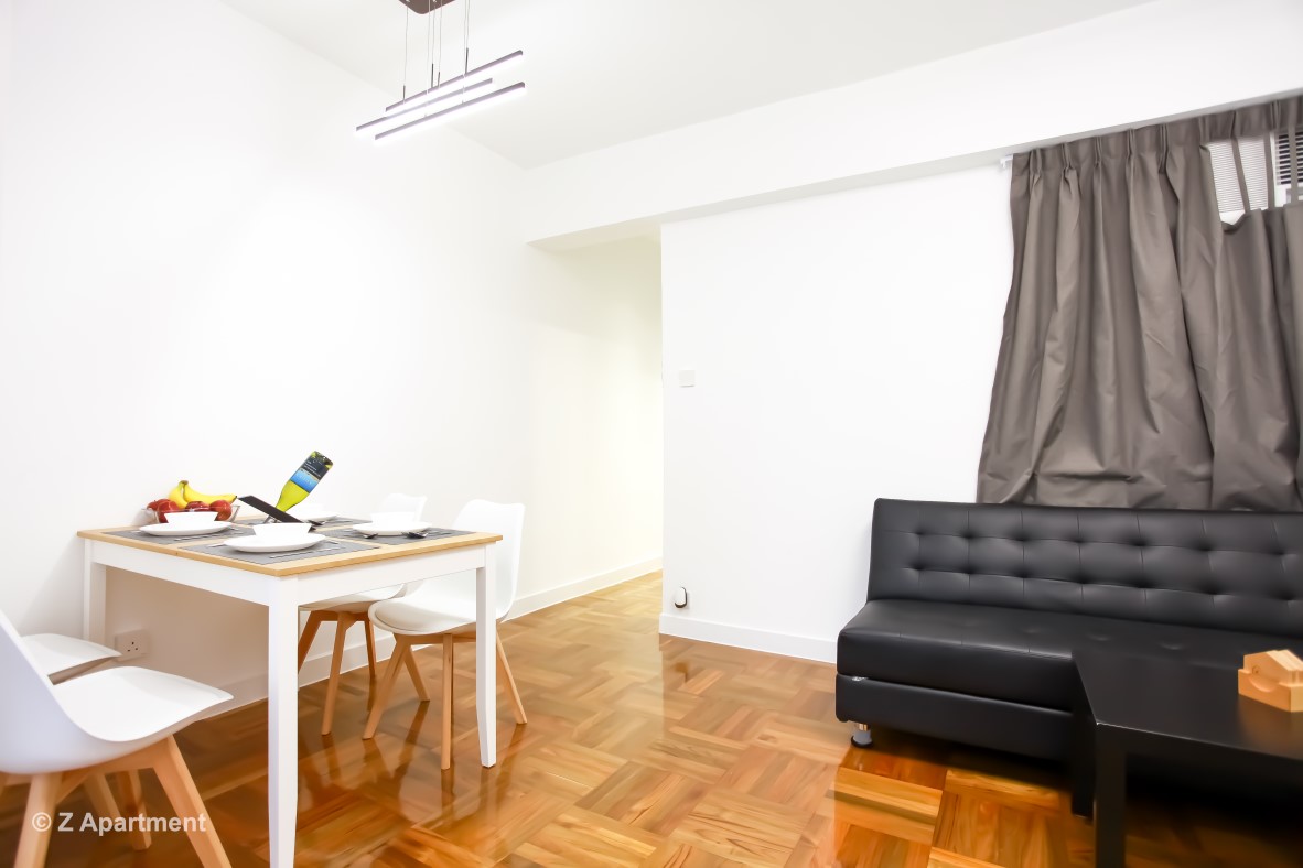 2 bedrooms serviced apartment in Fortress Hill with dining table and Sofa Bed